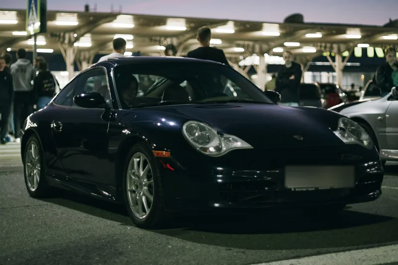 Black 996 Carrera at a night meet